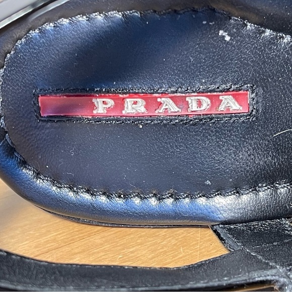 Prada Sport Black Patent Leather Wedge Platform Ankle Strap Sandals Size 39 - Picture 12 of 15